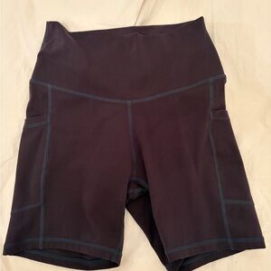 Women's Grey High-Rise Bike Shorts